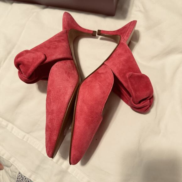 New Botkier dress shoes size 6.5 Pina pink suede kitten heel bow mules heels - Picture 4 of 7